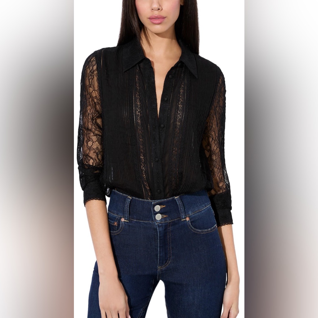 Alice + Olivia Willa Lace Top
